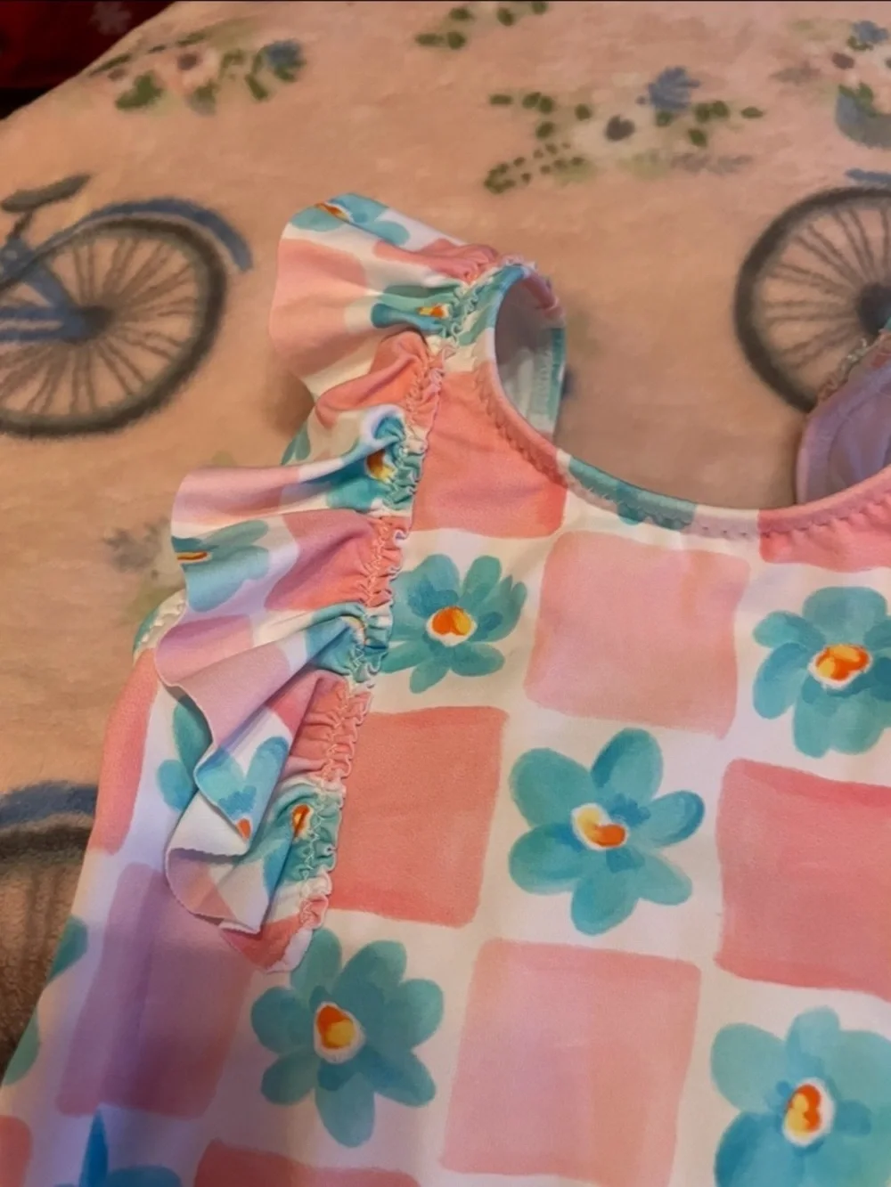 NWT ZARA Checkered and Floral One Piece Swimsuit